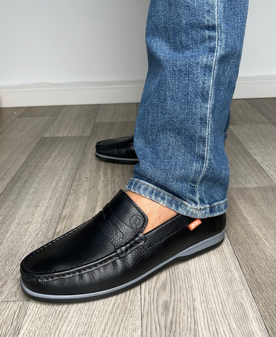 Mocassins cuir grainé