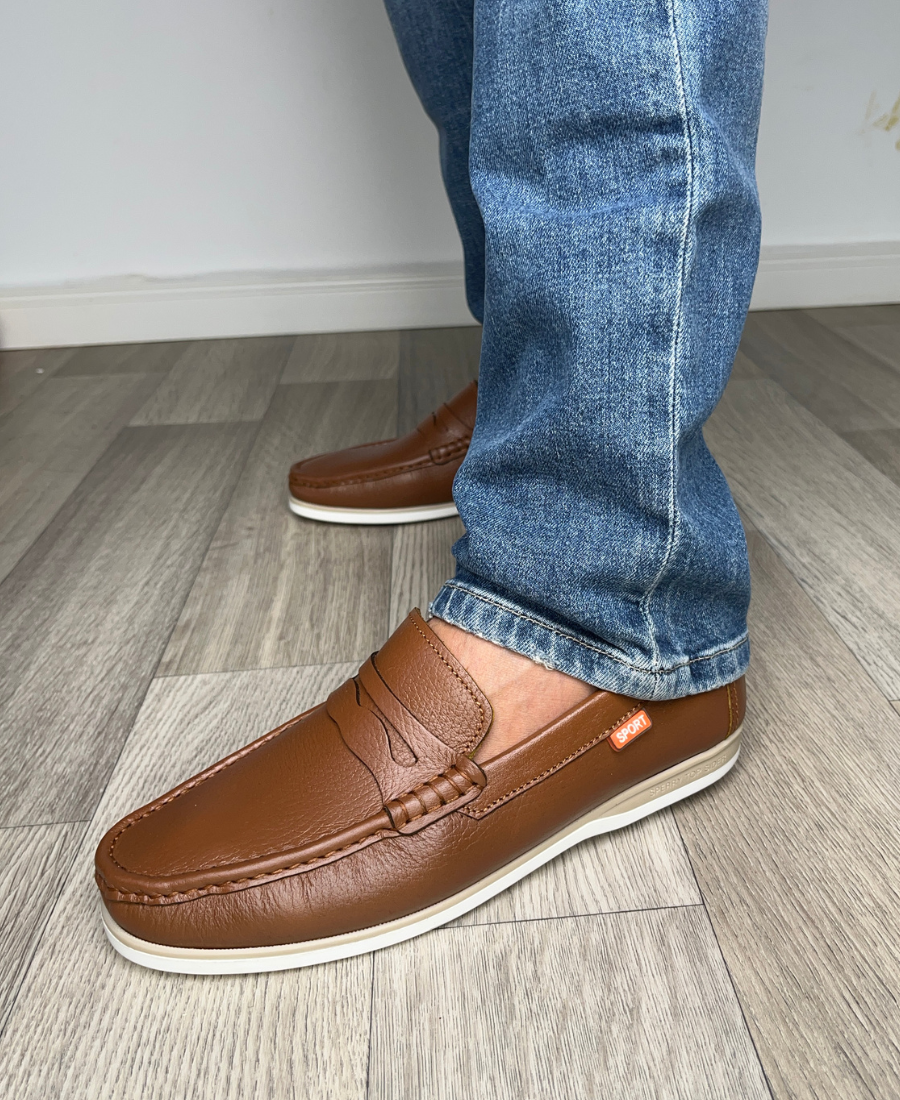 Mocassins cuir grainé