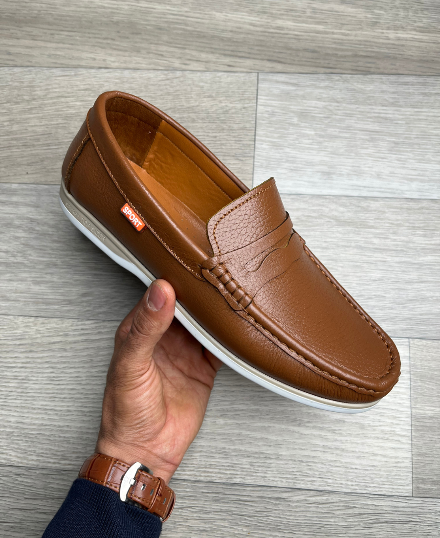 Mocassins cuir grainé